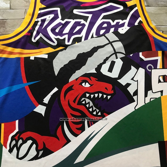 Maglia Toronto Raptors Vince Carter #15 Rainbow Classic Nero